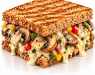 Wild mushroom whole wheat sandwich